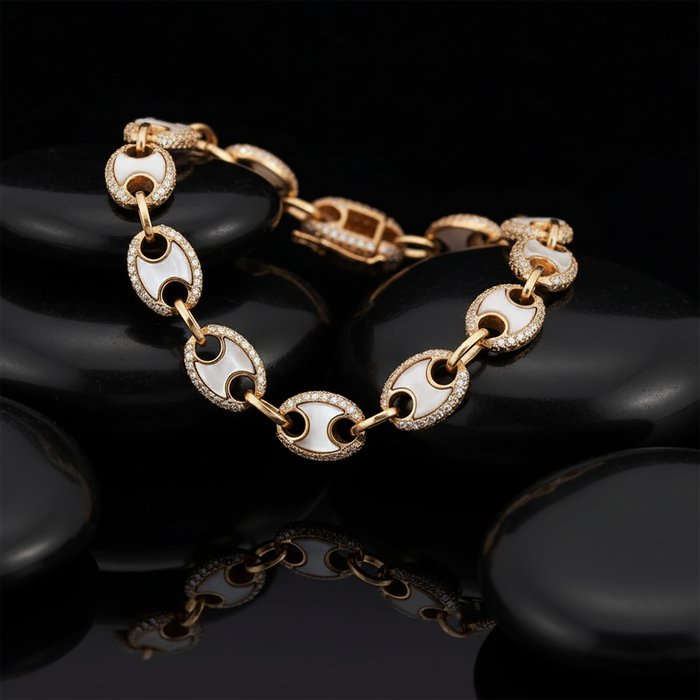 Galaxy Thread Diamond Link Bracelet in 14K Yellow Gold