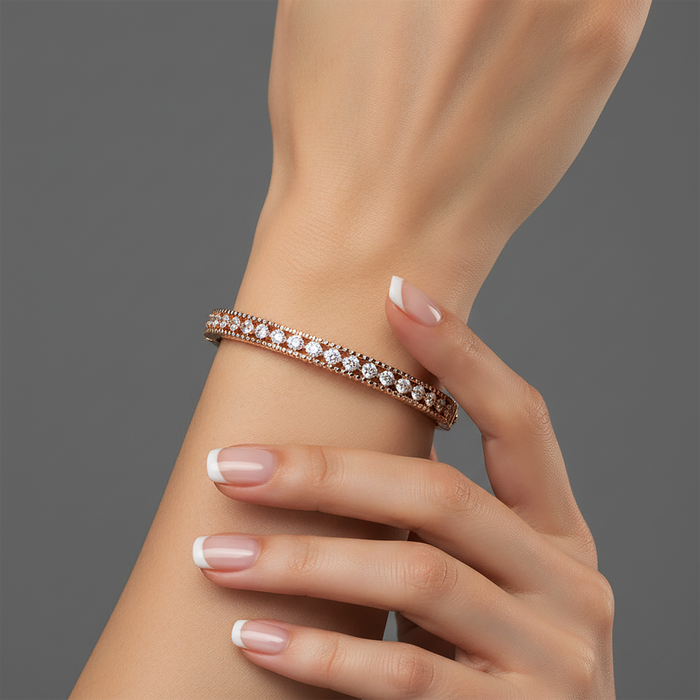 Golden Weave Diamond Textured Bracelet in 14K Yellow Gold