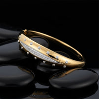 Floral Radiance Bangle Bracelet in 14K Yellow Gold