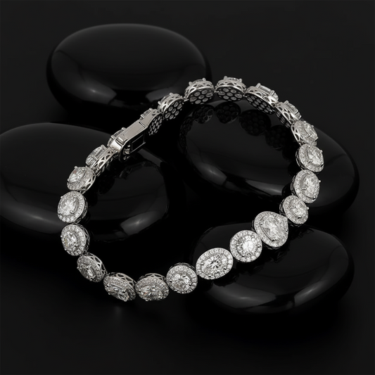 Fancy Diamond Tennis Bracelet in 18K White Gold