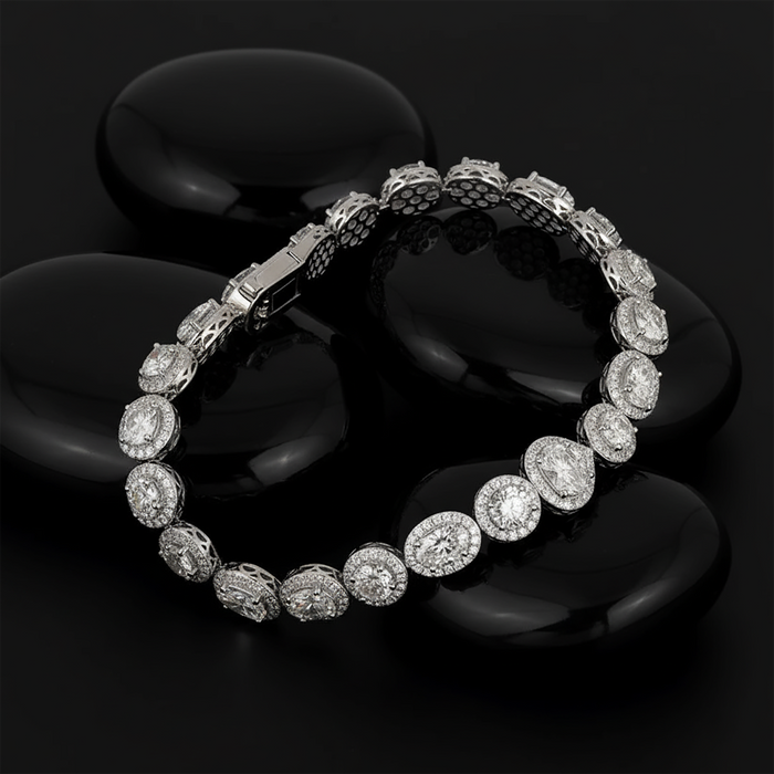 Fancy Diamond Tennis Bracelet in 18K White Gold