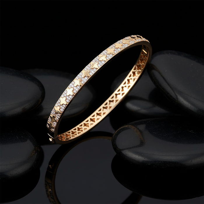 Evermore Diamond Bangle Bracelet in 14K Yellow Gold
