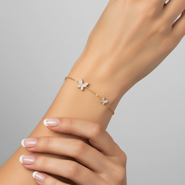 Butterfly Dreams Diamond Chain Bracelet in 14K Gold