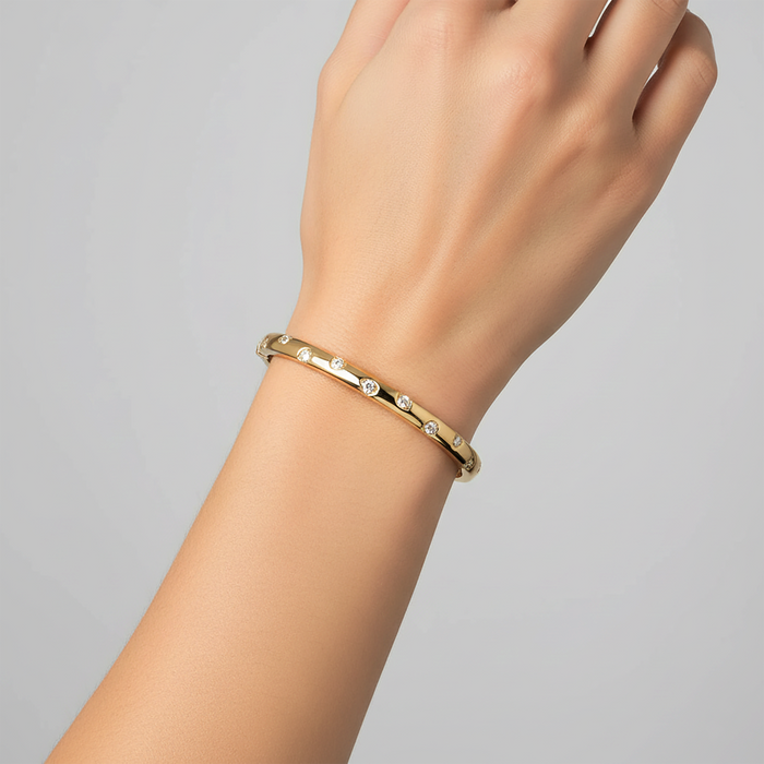 Starlit Whisper Diamond Bracelet in 14K Yellow Gold