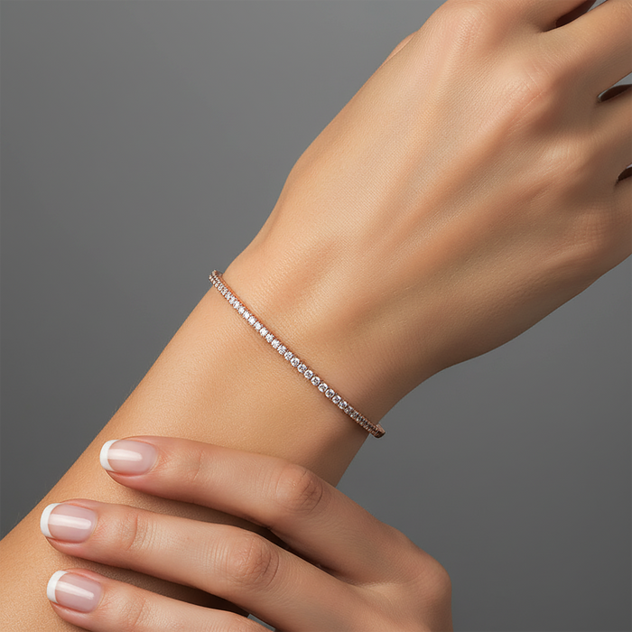 Luna Grace Diamond Tennis Bracelet in 14K White Gold
