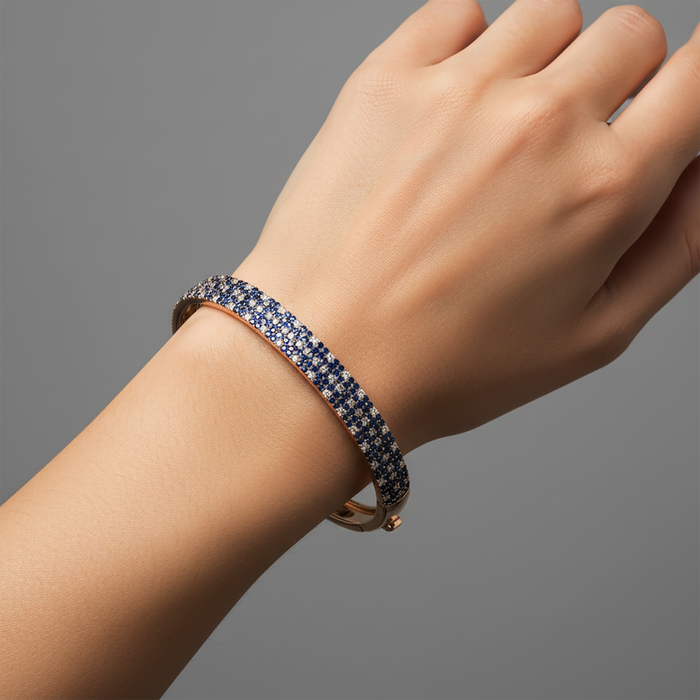 Ocean Glint Multi Row Sapphire Bracelet in 14K Yellow Gold