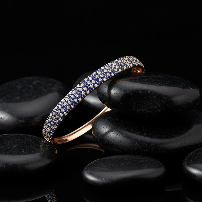 Ocean Glint Multi Row Sapphire Bracelet in 14K Yellow Gold