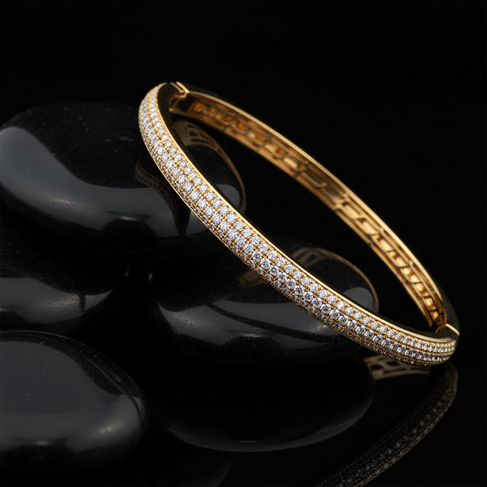 Golden Radiance 14K Diamond Tennis Bracelet