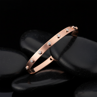 Serene Spark Polished Diamond Bracelet in 14K Rose Gold