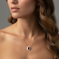 Smoky Topaz Diamond Pendant Necklace in 14K Yellow Gold