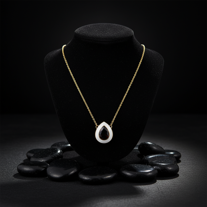 Smoky Topaz Diamond Pendant Necklace in 14K Yellow Gold