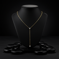 Slim Lariat Diamond Necklace in 14K Yellow Gold