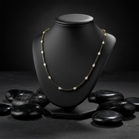Timepiece Diamond Station Necklace in 14K Yellow Gold