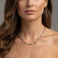 Timepiece Diamond Station Necklace in 14K Yellow Gold