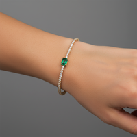 Emerald Muse Diamond Tennis Bracelet in 14K Yellow Gold