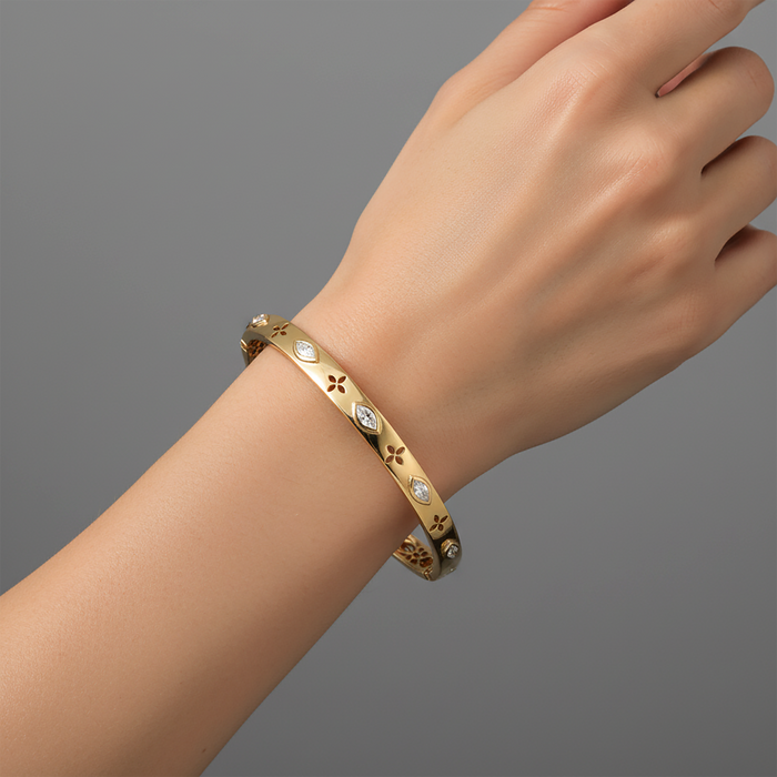 Floral Mirage Marquise Diamond Bracelet in 14K Yellow Gold