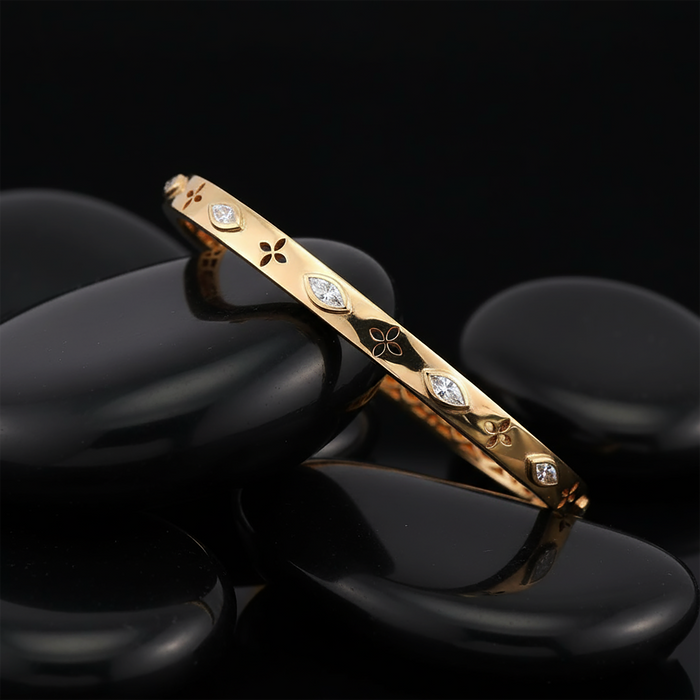 Floral Mirage Marquise Diamond Bracelet in 14K Yellow Gold