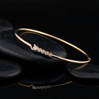 Dusk Radiance Diamond Bangle Bracelet in 14K Yellow Gold