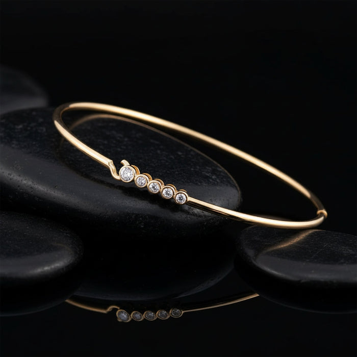 Dusk Radiance Diamond Bangle Bracelet in 14K Yellow Gold