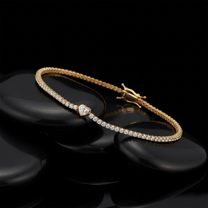 Diamond Stardust Tennis Bracelet in 14K Yellow Gold