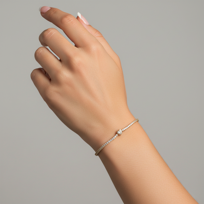 Diamond Stardust Tennis Bracelet in 14K Yellow Gold