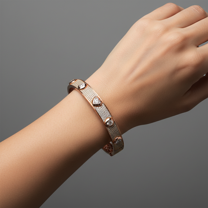 Diamond Thread Bangle Bracelet in 14K Yellow Gold