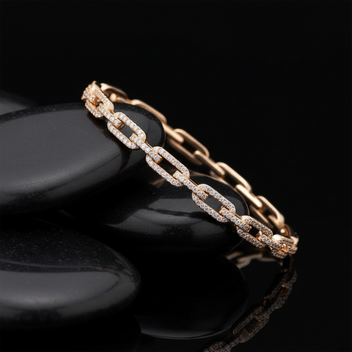 Diamond Pulse Bangle Bracelet in 14K Yellow Gold