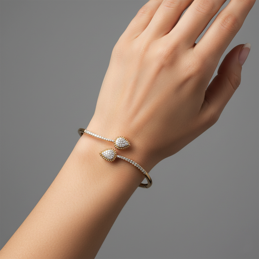 Diamond Nova Bangle Bracelet in 14K Yellow Gold