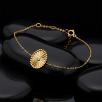 Orbit Diamond Bangle Bracelet in 14K Yellow Gold