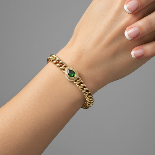 Radiance Charm Bangle Bracelet in 14K Yellow Gold