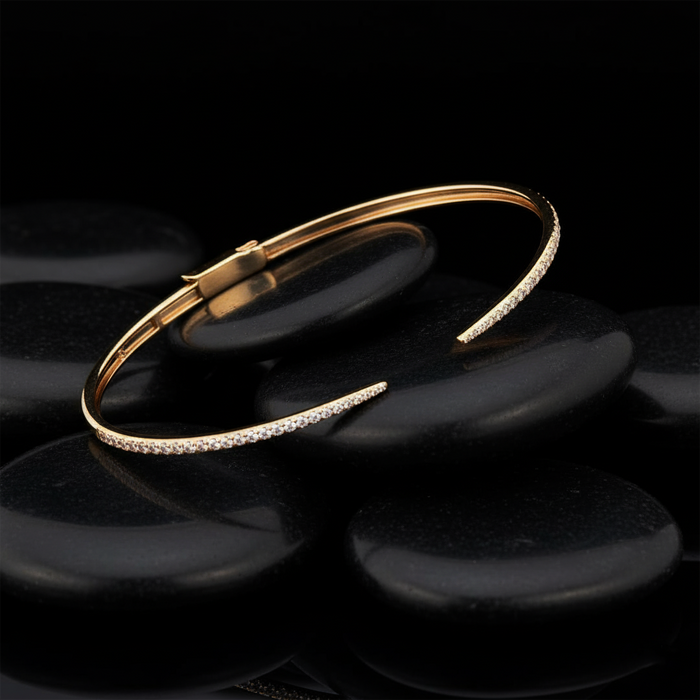 Whisper Bangle 14K (or 18k upon request) Yellow Gold Diamond Bracelet