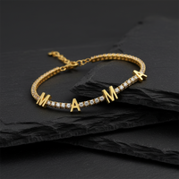 Mama Initial Diamond Bracelet in 14K Yellow Gold
