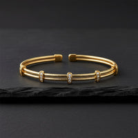 Sapphire Gleam Round Diamond Bar Tennis Bracelet in 14K Gold