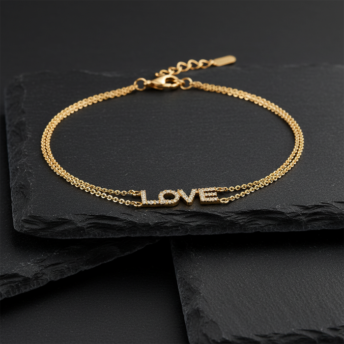 Love Letter Diamond Bracelet in 14K Yellow Gold
