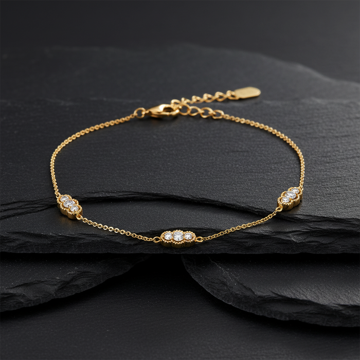 Diamond Dynasty Round Bracelet in 14K Yellow Gold