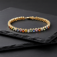 Diamond Multi-Sapphire Bracelet in 14K Yellow Gold