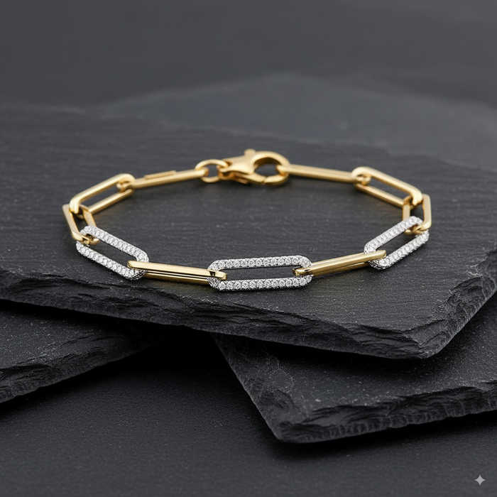 Lightweaver Diamond Link Bracelet in 14K Yellow Gold