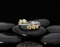 Golden Bloom Dual Band Diamond Ring in 14K Yellow Gold