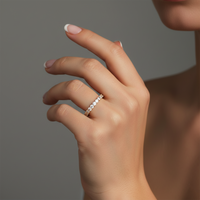 Classic White Diamond Eternity Band Ring in 14K Yellow Gold