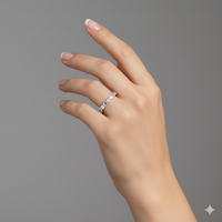 Petite Emerald Cut Diamond Eternity Ring in 18K White Gold