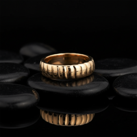 Textured Polished Band Ring in 14K Yellow Gold