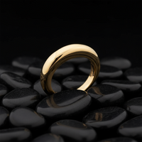 Classic Polished Finish 14K Solid Gold Domed Band Ring