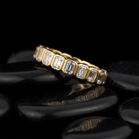 Emerald Cut Diamond Eternity Band Ring in 14K Yellow Gold