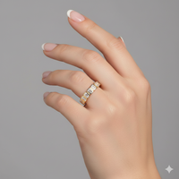 Emerald Cut Diamond Eternity Band Ring in 14K Yellow Gold