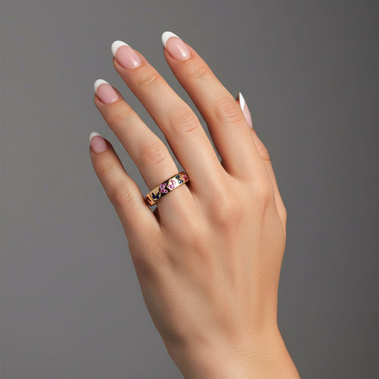 Ruby Illumina Diamond Eternity Ring in 14K Yellow Gold