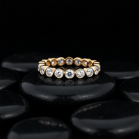 Bezel Set Diamond Eternity Band Ring in 18K Yellow Gold