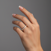 Bezel Set Diamond Eternity Band Ring in 18K Yellow Gold