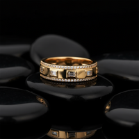 Baguette Diamond Eternity Bar Ring in 14K Yellow Gold