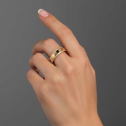 Baguette Diamond Eternity Bar Ring in 14K Yellow Gold