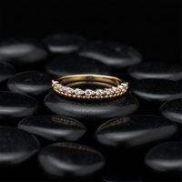 Beaded Diamond Eternity Band Ring in 14K Yellow Gold